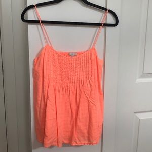 J. Crew Neon Pintuck Cami Top